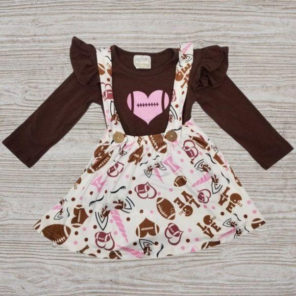 Unicorns Football Heart Suspender Skirt Set - Picture 1 of 4